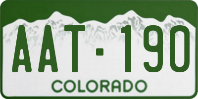 CO license plate AAT190