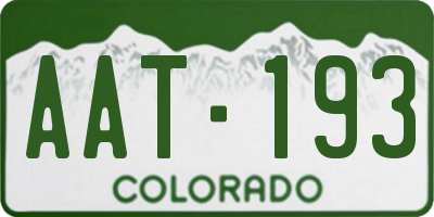 CO license plate AAT193