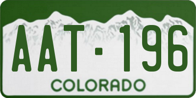 CO license plate AAT196