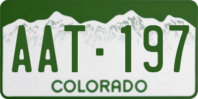 CO license plate AAT197