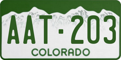 CO license plate AAT203