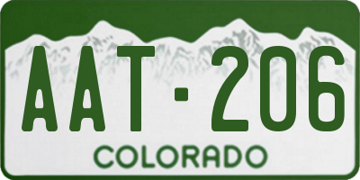 CO license plate AAT206