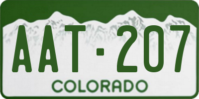 CO license plate AAT207