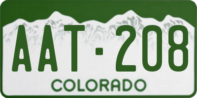 CO license plate AAT208