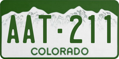 CO license plate AAT211