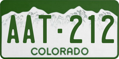 CO license plate AAT212