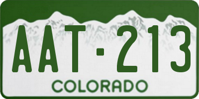 CO license plate AAT213