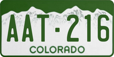 CO license plate AAT216