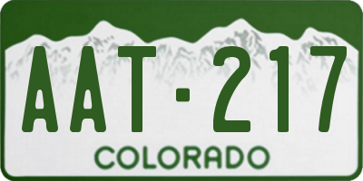 CO license plate AAT217