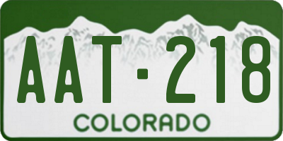 CO license plate AAT218