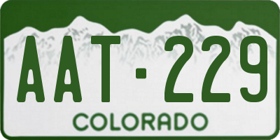 CO license plate AAT229