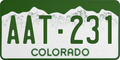 CO license plate AAT231