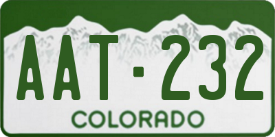 CO license plate AAT232