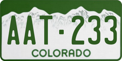 CO license plate AAT233