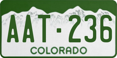 CO license plate AAT236