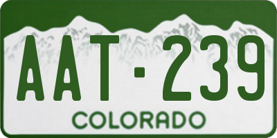 CO license plate AAT239