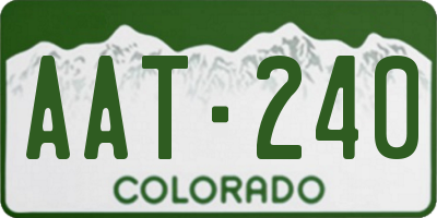 CO license plate AAT240