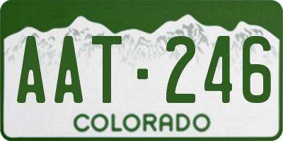 CO license plate AAT246