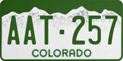 CO license plate AAT257