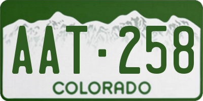 CO license plate AAT258
