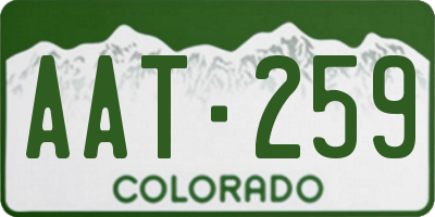 CO license plate AAT259