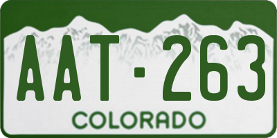 CO license plate AAT263