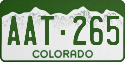 CO license plate AAT265