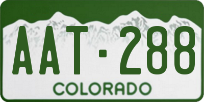 CO license plate AAT288
