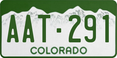CO license plate AAT291
