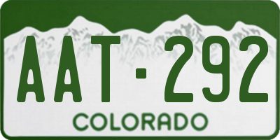 CO license plate AAT292