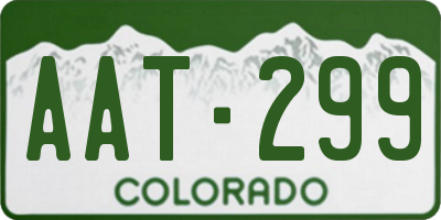CO license plate AAT299