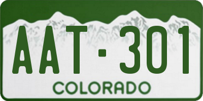 CO license plate AAT301