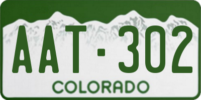 CO license plate AAT302