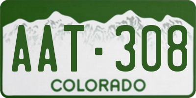 CO license plate AAT308