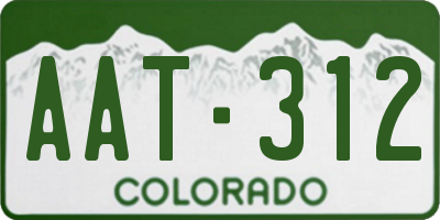 CO license plate AAT312