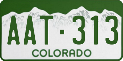 CO license plate AAT313