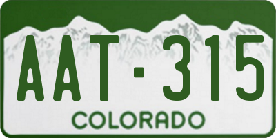 CO license plate AAT315