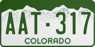 CO license plate AAT317