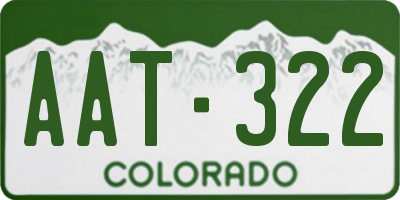 CO license plate AAT322