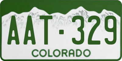 CO license plate AAT329