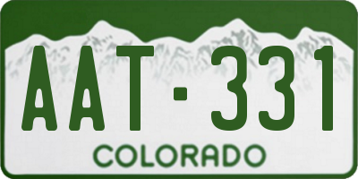 CO license plate AAT331