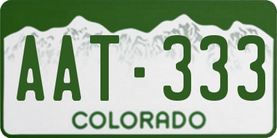CO license plate AAT333