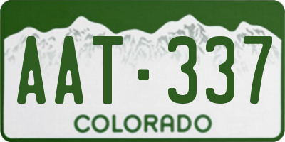 CO license plate AAT337