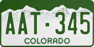 CO license plate AAT345