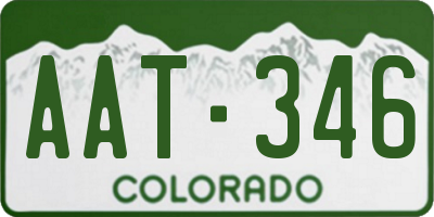CO license plate AAT346