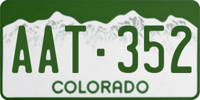 CO license plate AAT352