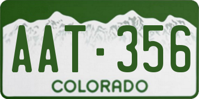 CO license plate AAT356