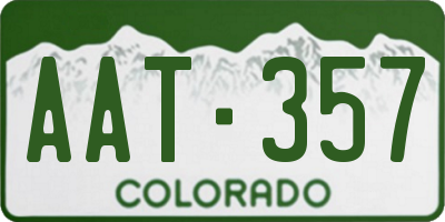 CO license plate AAT357