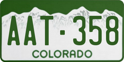CO license plate AAT358