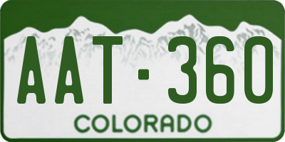 CO license plate AAT360